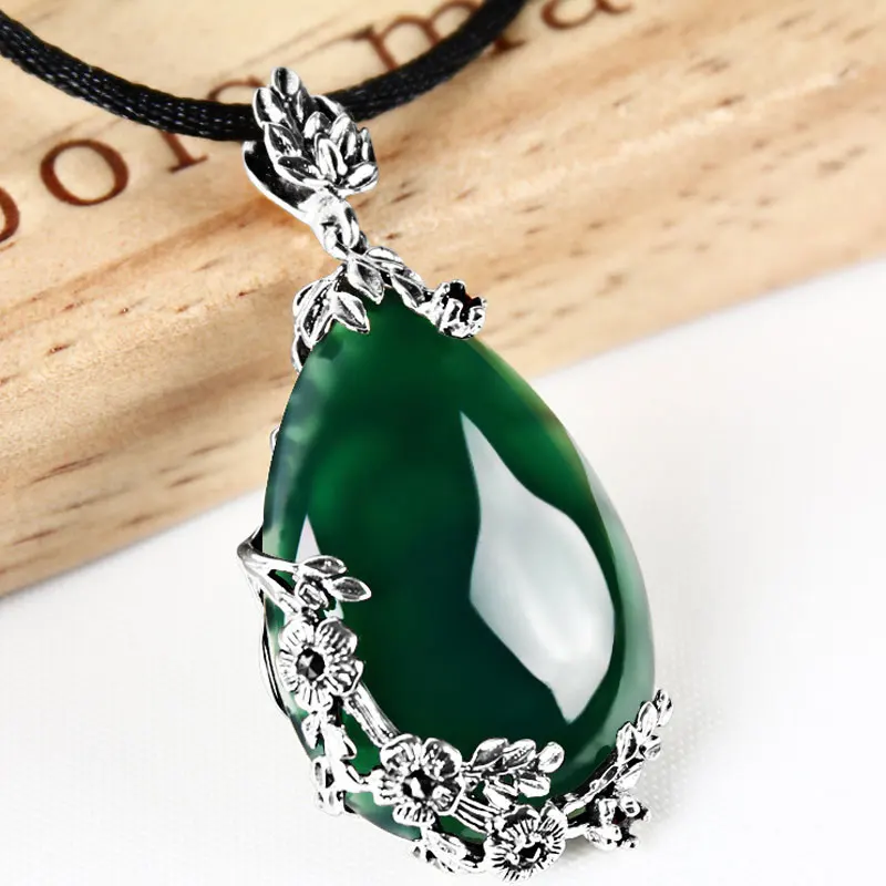 

RADHORSE Pendant 925 Sterling Silver Fine Jewelry Agate Water droplets Plum blossom Fine Craftsmanship S925 Silver Pendants