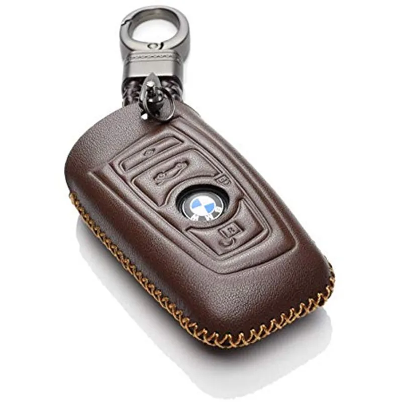 

Genuine leather Keyless Smart Key Case Pouch for part of BMW F10 F20 F30 F13 F01 F25 3 or 4 buttons 1 3 5 7 series