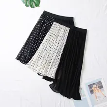 Новинка года; сезон весна-лето; повседневные модные юбки для женщин; хлопковая юбка в горошек для девушек; большие размеры