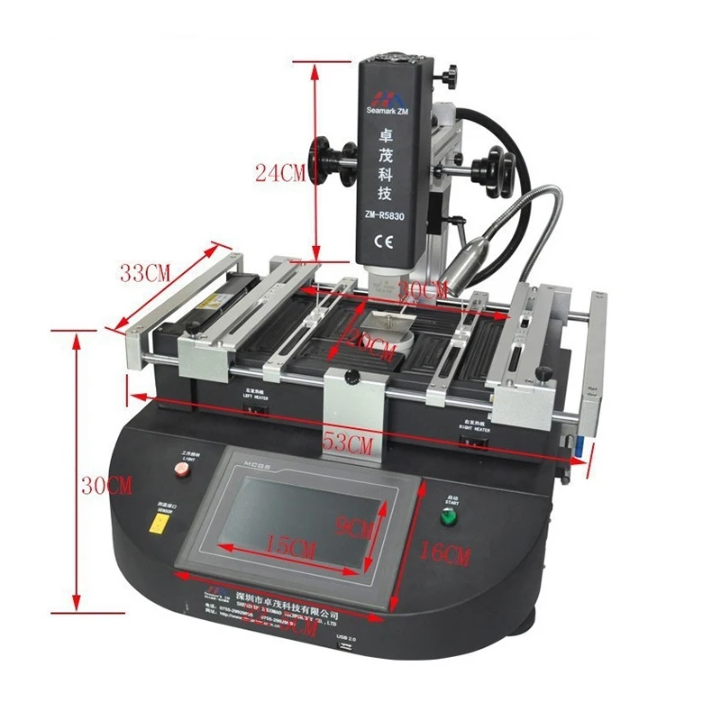 ZhuoMao ZM-R5830 с тремя температурными зонами горячий воздух BGA паяльная станция реболлинга машина с сенсорным экраном Панель управления