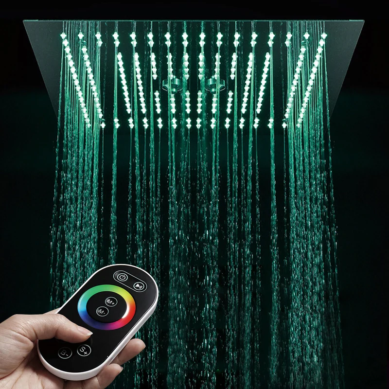 Bathroom Thermostatic Shower Faucets Embedded Ceiling Mounted Rainfall Misty Shower Head Big Rain LED Shower Set 40cm Led Shower Bathroom Thermostatic Shower Faucets Embedded Ceiling Mounted Rainfall Misty Shower Head Big Rain LED Shower Set 40cm Led Shower