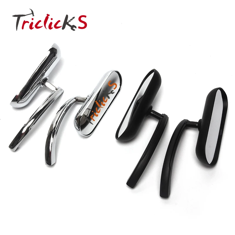 

Triclicks Ediors Mini Oval Rearview Mirror Chrome Black Rear View Mirror End Side Mirrors For Harley Dyna Street Glide Sportster