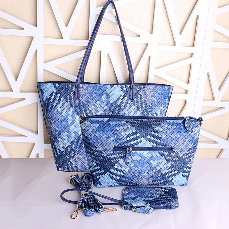 Nieuwe 3 Pecs Set Tas Vrouwen Gebreide Schoudertas Causale Winkelen Vrouwen Handtas Draagtas 2019 Ladys Designer Tassen Beroemde merk Nieuwe 3 Pecs Set Tas Vrouwen Gebreide Schoudertas Causale Winkelen Vrouwen Handtas Draagtas 2019 Ladys Designer Tassen Beroemde merk
