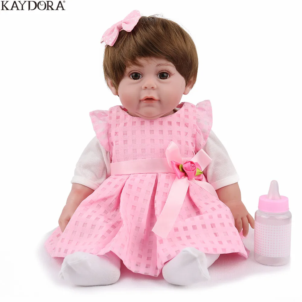 

KAYDORA 17inch 43cm Full Silicone Reborn Baby Dolls Alive Bebe Reborn Bonecas Lifelike Realistic Girl Christmas Birthday Gift