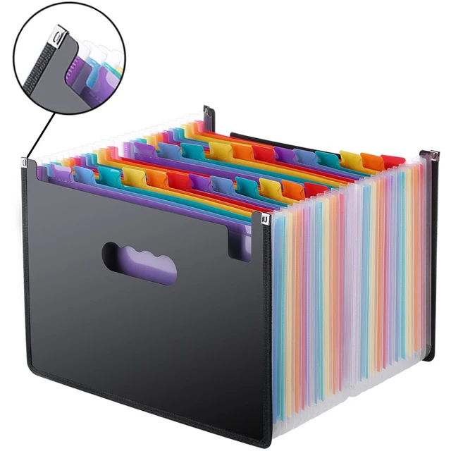 13/24/37/48 Pockets Expanding File Folder A4 Organizer Portable Business File Office Supplies Document Holder Carpeta Archivador 3