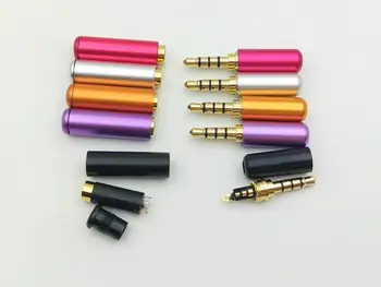 

10set/100set 1/8" 3.5mm male 4 pole stereo plug + female jack Audio TRRS connectors ADAPTER