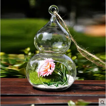 

European creative gourd shape Transparent glass vase flowers Household adornment furnishing articles