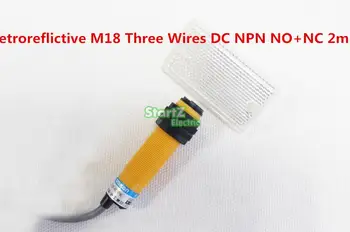 

5Pcs Retroreflictive M18 Three Wires DC NPN NO+NC 2m Detection Distance Photoelectric Sensor Optical Sensor E3F-R2N12