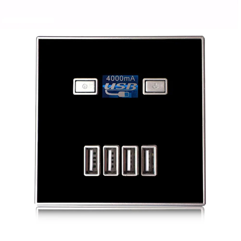 USB 4-Порты и разъёмы 36 V для 5A стены Зарядное устройство разъем адаптера Мощность Outlet Панель электрическое настенное зарядное устройство адаптер с индикатором зарядки - Цвет: White