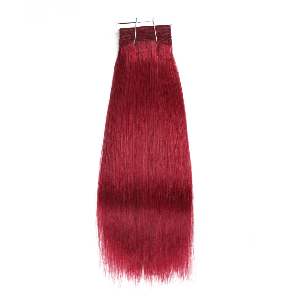 Rebecca Double Drawn Hair 113g Remy Brazilian Yaki Straight Human Hair Bundles 1 PC Balayage Brown 613 Blonde Red Piano Colors