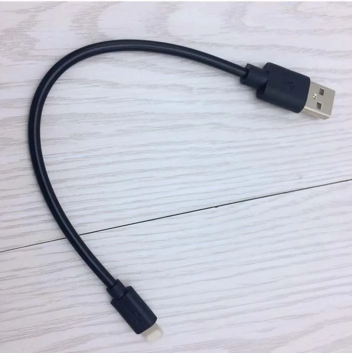 10 قطعة 15 سنتيمتر 2A قصيرة المصغّر usb بيانات كابل الشاحن ل باور ربنك لشحن الهاتف الخليوي الأسود