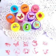 6/10/12 шт дети мультфильм Печатные ручки детские, для малышей на заказ обучения Пластик резиновые автоматические печати игрушки бумажные соломинки для напитков