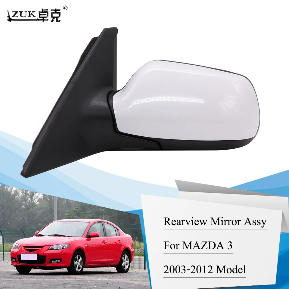 

ZUK Outer Rearview Side Mirror For MAZDA 3 BK 2003 2004 2005 2006 2007 2008 2009 2010 2011 2012 Electric Folding 3PINS 5PINS