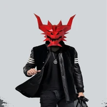 Бумажная маска 3d Красный Дьявол Призрак Монстр Костюм Косплей DIY Бумага Ремесло Маска модели Рождество Хэллоуин выпускной вечер вечерние