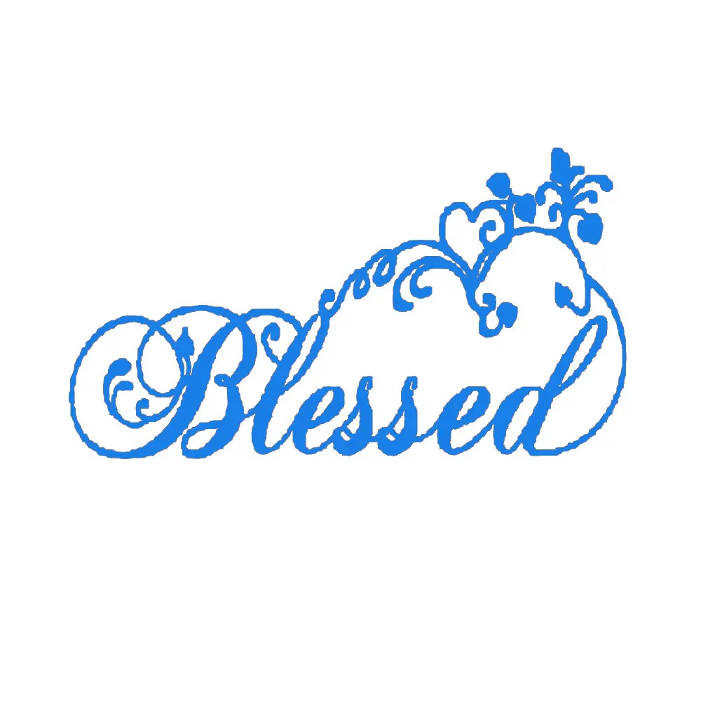 4                 27.9 cm 17.7m Blessed With Swirls Hearts Christian Vinyl Decal Sticker  Car Window Wall Notebook Pad Decal Laptop Sticker Decal