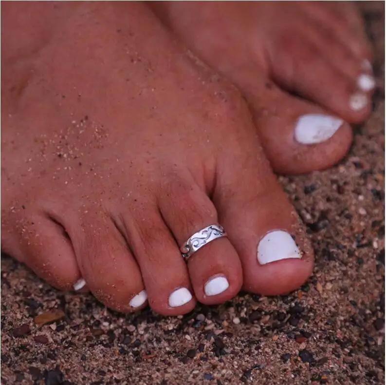 

8PCS/set Sexy Women Lady Elegant Adjustable Antique Plated Silver Metal Open Toe Ring Finger Ring Foot Ring Beach Jewelry