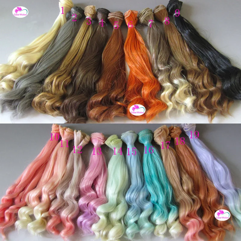 1pcs 20cm 100CM natural heavy curls wigs hair For 1 3 1 4 1 6 BJD