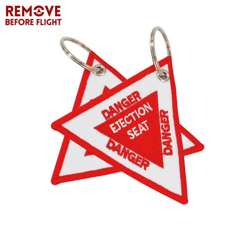 Triangle Ejection Seat Key Chain Bijoux 9CM Key Chains for Motorcycles and Cars Embroidery Key Fobs OEM Keychain Bijoux Key Tag (1)