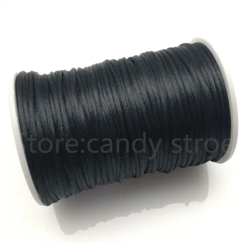 

2mm x 100 yards premium Quality Rattail Soft Nylon Satin Cord Roll, Kumihimo Shamballa,Chinese Knot Cords AA8263