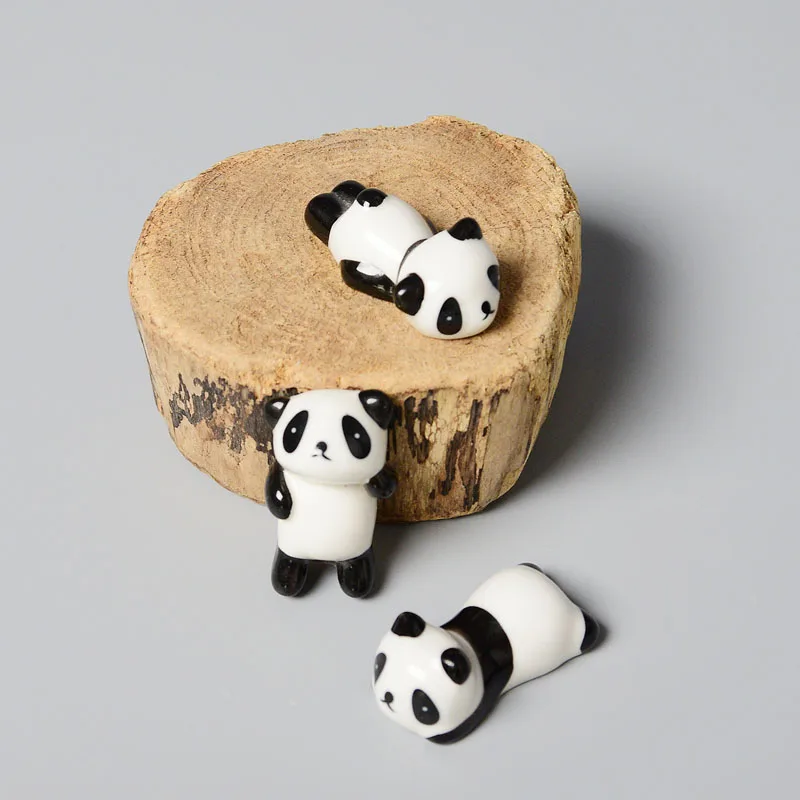 GROOMY Lovely Panda Shape Bacchette e forchette Holder Stand Decorazione della casa in Ceramica 