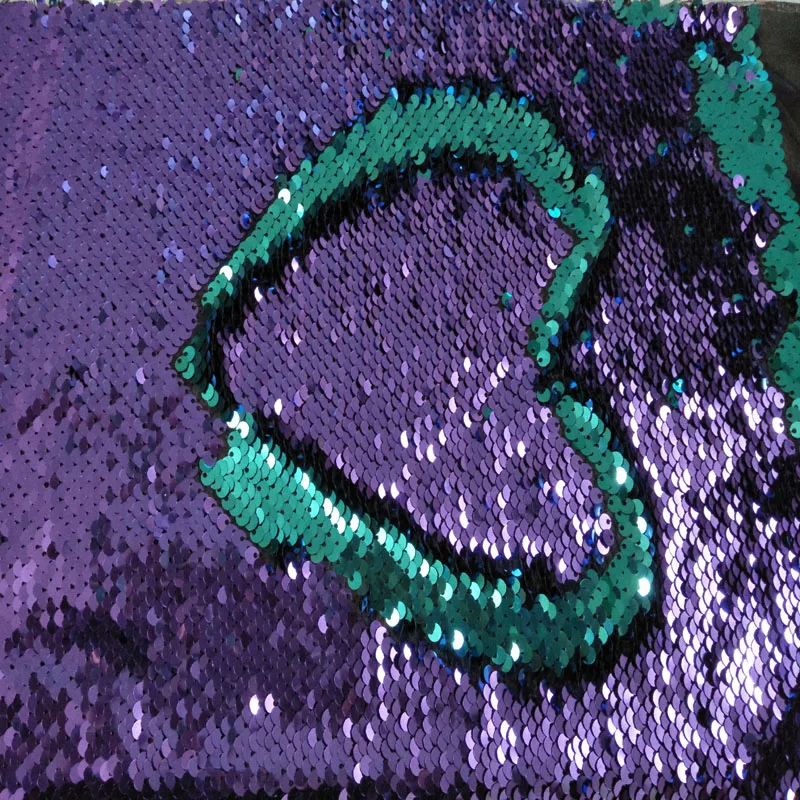 30x25cm Romantic Purple & Greenblue Color Sequin Double face Reversible