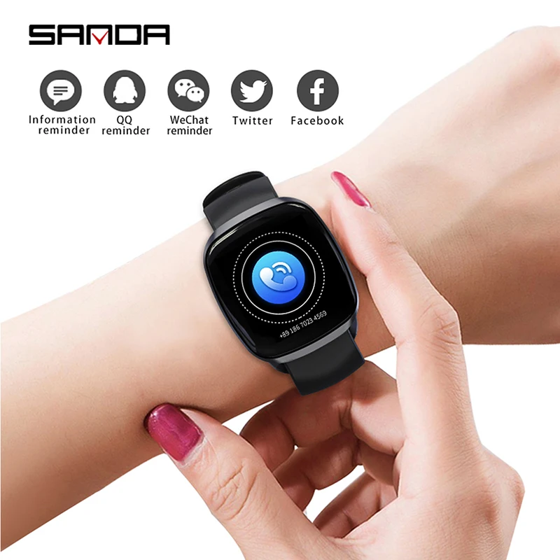 

Luxury Silicone Smart Watch Women Bluetooth Heart Rate Monitor Blood Pressure Fitness Tracker Ladies Smartwatch For IOS Android