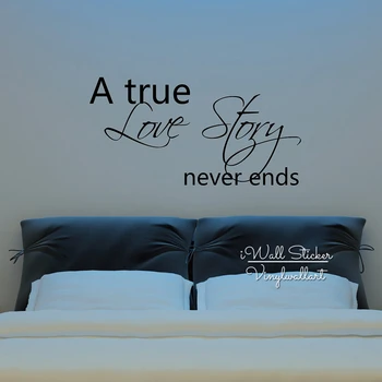 

Love Quote Wall Sticker Creative Love Quote Wall Decals A True Love Story Never Ends DIY Cut Vinyl Removable Wall Decors Q46