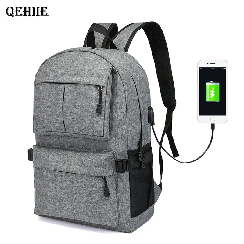 

QEHIIE Anti-Theft USB Rechargeable Laptop Backpacker Men Men Multi-purpose Travel Backpack School Backpack for Teen