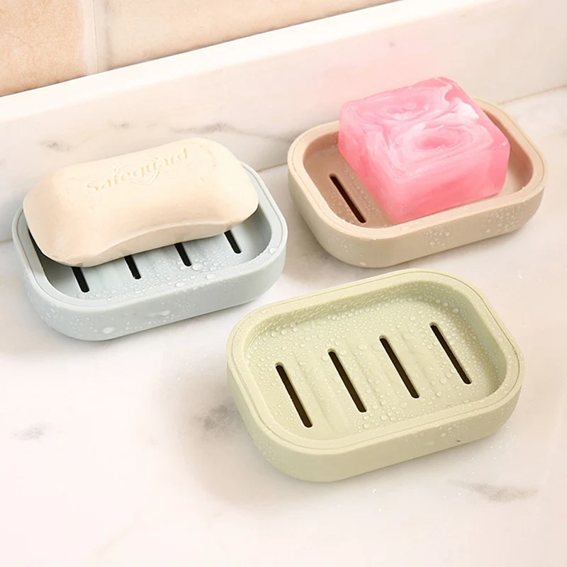 

Plastic Soap Dish Bathroom Soap Box Creative Double Draining Soap Holder Non-slip Portable Soap Dishes Bathroom Supplies