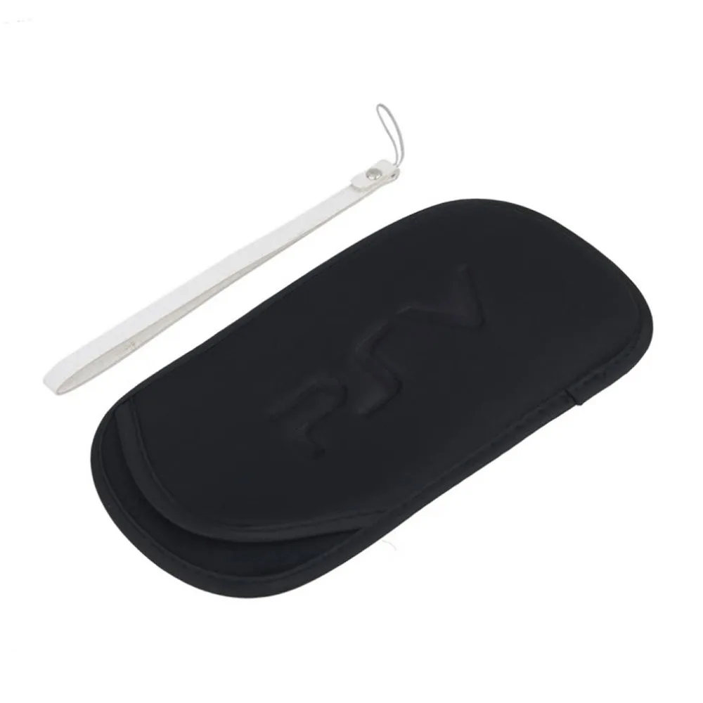 

Unisex Black Solid Bag Polyester Shockproof Bag Protective Soft Cover Case Soft Pouch with Lock ButtonFor PS Vita PSV