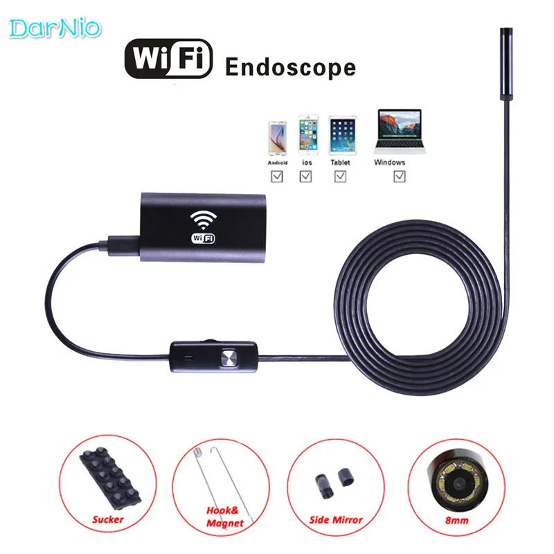 Koop Wifi Endoscoop HD 2 m Camcorder 720 p Waterdichte Mini Camera Endoscopio voor Aarde Quake Rescue Detectie Boroscope