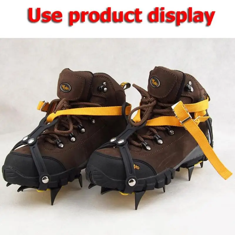 10 Studs Outdoor Climbing Antiskid Crampons Winter Walk Ice Fishing Snowshoes Manganese Steel Slip Shoe Covers 10 Studs Outdoor Climbing Antiskid Crampons Winter Walk Ice Fishing Snowshoes Manganese Steel Slip Shoe Covers