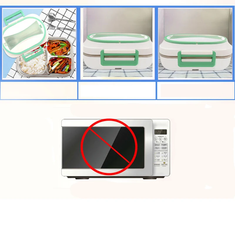 12V 220V Электрический Коробки для обедов Нержавеющая сталь Офис автомобиля бенто