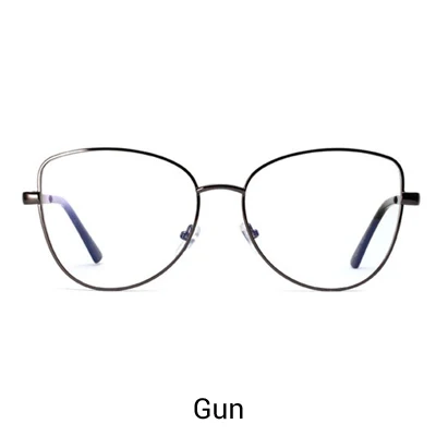 Ralferty, Ретро стиль, кошачий глаз, оправа для очков, женские металлические очки, Золотые очки, аксессуары, оптическая оправа для очков, lunette Oculos 3235 - Цвет оправы: Gun