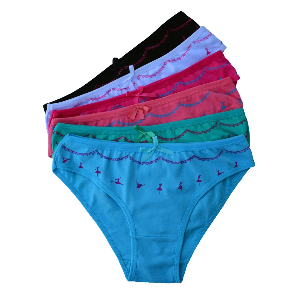 

LOLOISIS 5 pcs/Lot Woman Underwear Women Cotton Low Rise Cute Dancing Girls Printed Ladies Panties Briefs Lingerie for Women