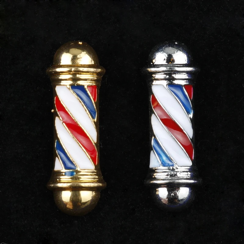 

dongsheng Fashion Barber Shop Pole 3D Barber Brooch Badge Hip Hop Barber Hairdresser Gothic Brooches Pin -40