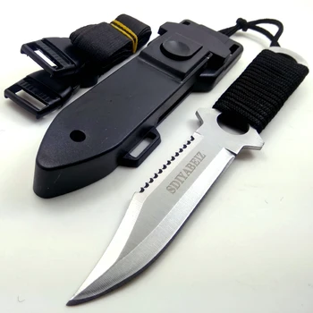 

Survival Knife Professional Leggings Diving Knife + ABS Sheath Outdoor Survival Knives Hunting Camping Saber Kitchen Supplies