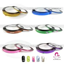 Дизайн ногтей чередование Клейкие ленты 15 цвета смешанные самоклеящиеся Дизайн ногтей металлик Пряжа украшения Маникюр