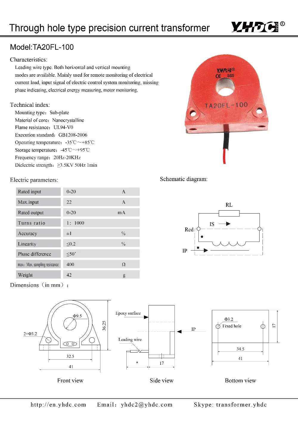 TA20FL-100-0-20A-0-20mA   -01