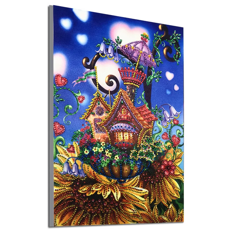 RUBOS DIY Diamond Embroidery House Abstract Art Religion Diamond Painting Mosaic Scenery 5D Big Bead Pearl 3D Crystal Glass Sale (43)