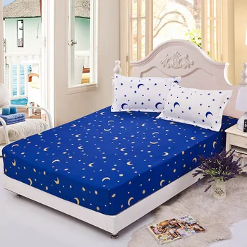 

100% Polyester Fitted Sheet Mattress Cover Printing Bedding Linens Bed Sheets with Elastic Bed Protector Double Queen King 45