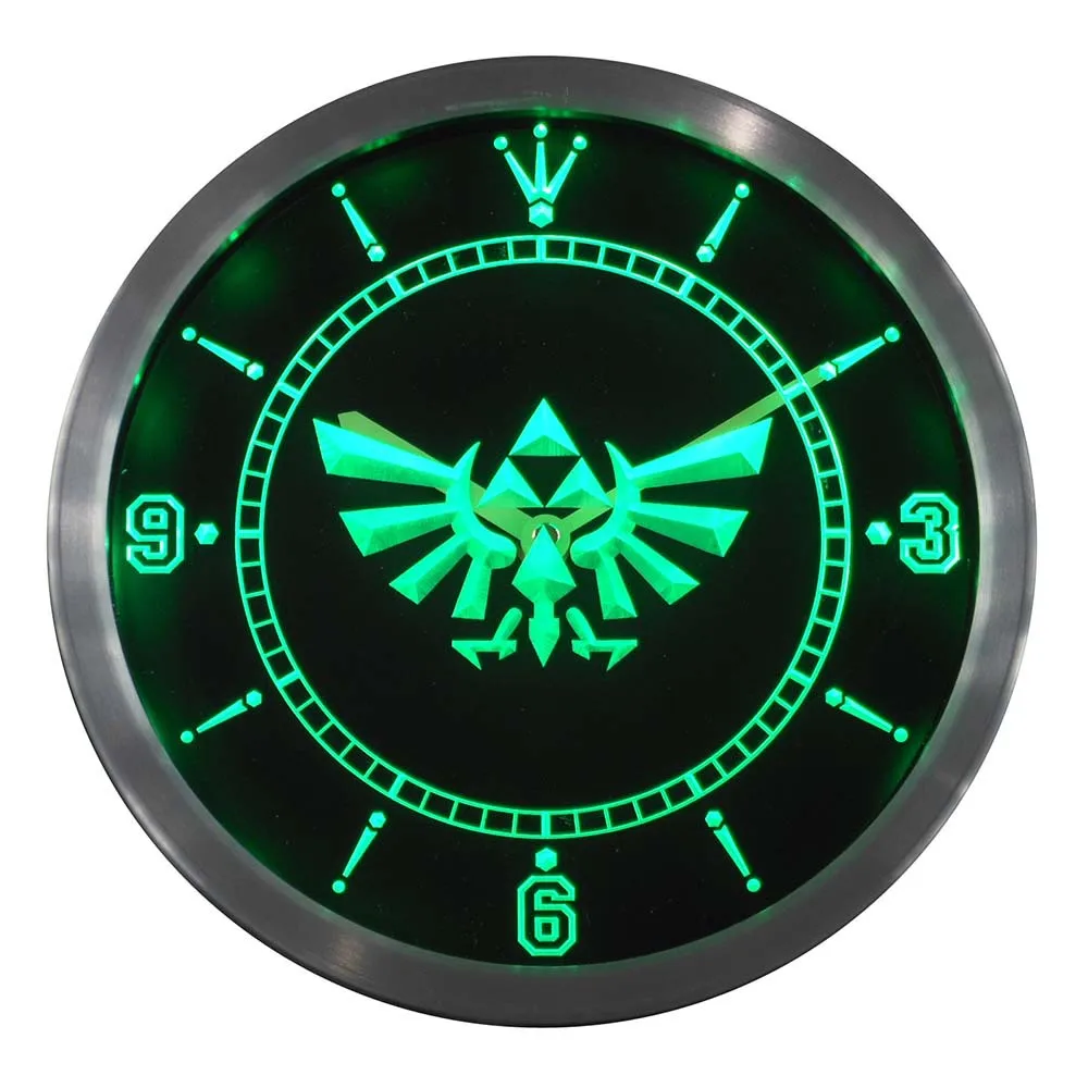 Nc0204 неоновые светодиодсветодиодный настенные часы Legend Of Zelda Triforce|wall clock|clock wall