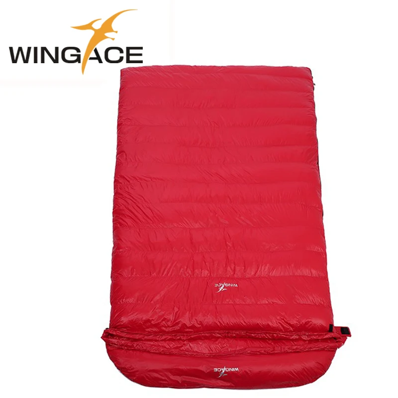 Best  WINGACE Fill 3500g Duck Down Adult Double Sleeping Bags Outdoor Sports Thick Hiking Camping Climbin