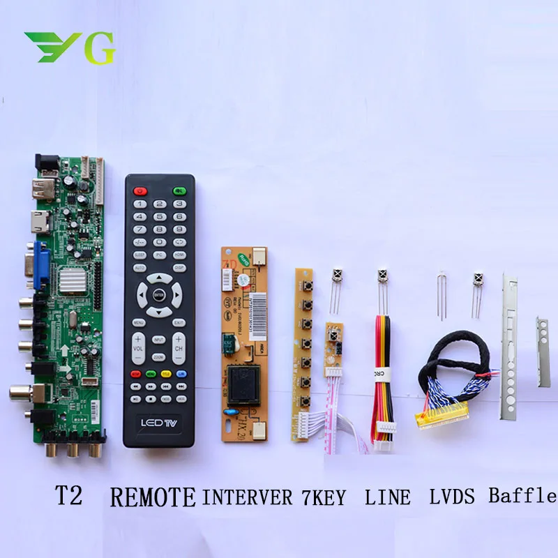 

DS.D3663LUA.A8-1-A V56 V59 Universal LCD Driver Board Support DVB-T2 DVB-T DVB-C Universal TV Board 3663+7keyboard IR