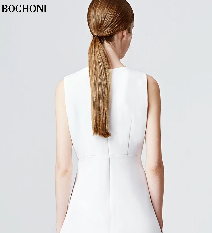 BOCHONI 2018 новинка белый тонкий рукавов Для женщин costom платье|dress dress dress|sleeveless