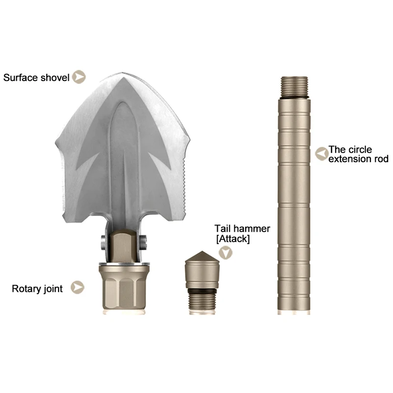 FREE SOLDIER Многофункциональная складная стальная лопата, военно-техническая железная лопата, спасательный молот в природных условиях, инструментальная лопата