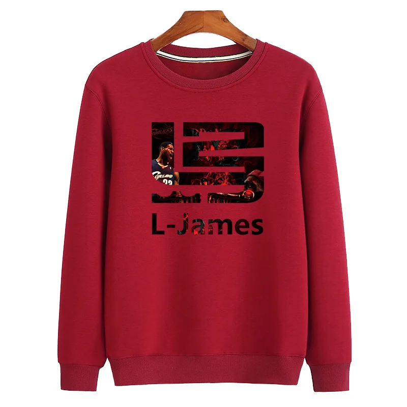 Мужские спортивные баскетбольные пальто TMcG/LJames/DRose LOGO большого размера свободные махровые свитера дышащие крутые худи без шапок - Цвет: Red James