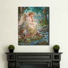 Краска по номерам художественная живопись по номерам произведение искусства Ангел Любовь Вера портрет ручной мебель украшение