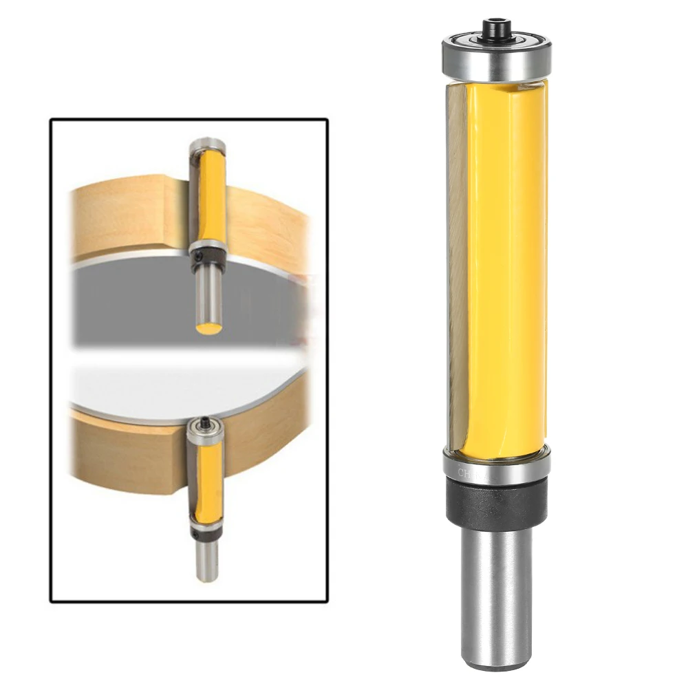 1/" хвостовик шаблон для промывания и подравнивания маршрутизатор бит 2-1/2" Фрезерный резак Топ и нижний подшипник инструмент плотничьи работы, рабочие инструменты