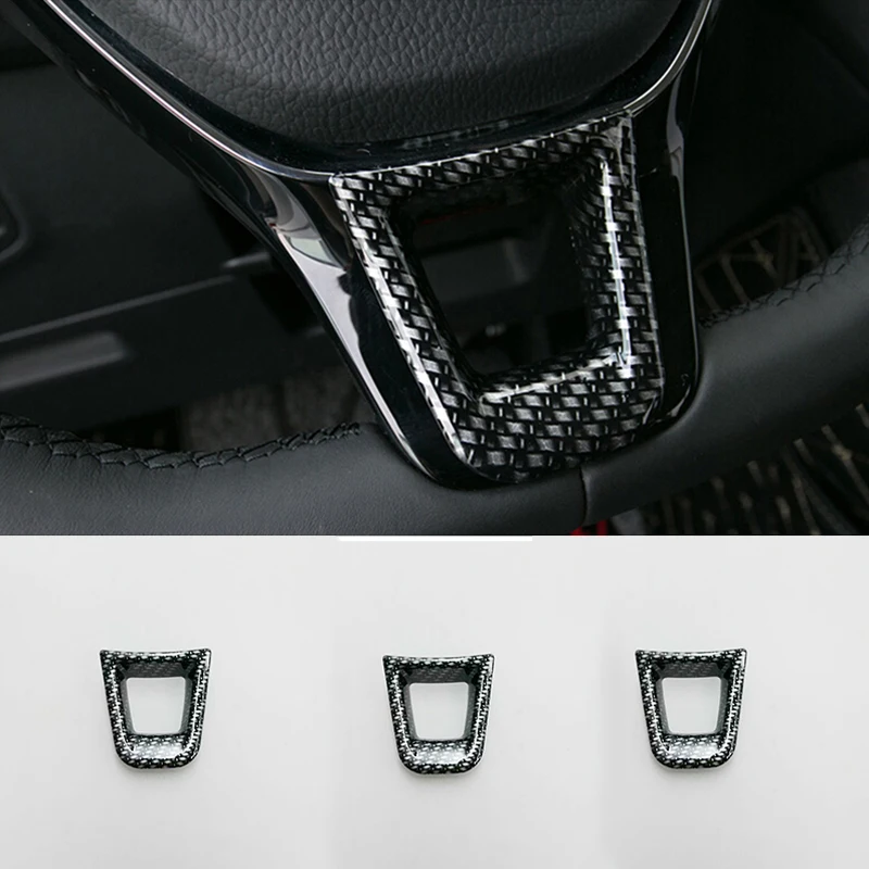 

For Tiguan mk2 2017 2018 ABS Carbon fibre Car Steering wheel Button frame Cover Trim frame Car Accessories Styling 1PCS